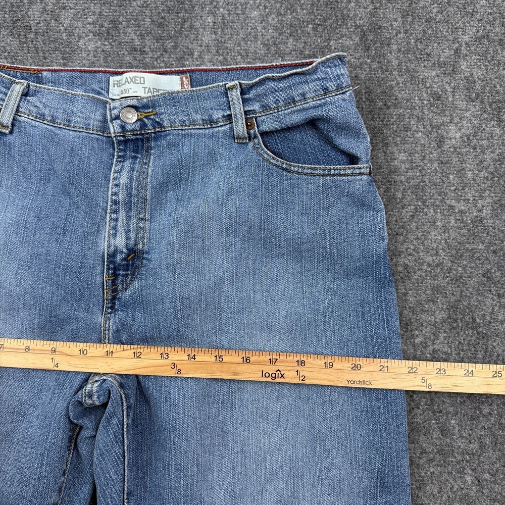 Vintage Levis Relaxed Tapered Jeans Womens 16 Short Light Wash Stretch Denim - Picture 10 of 13